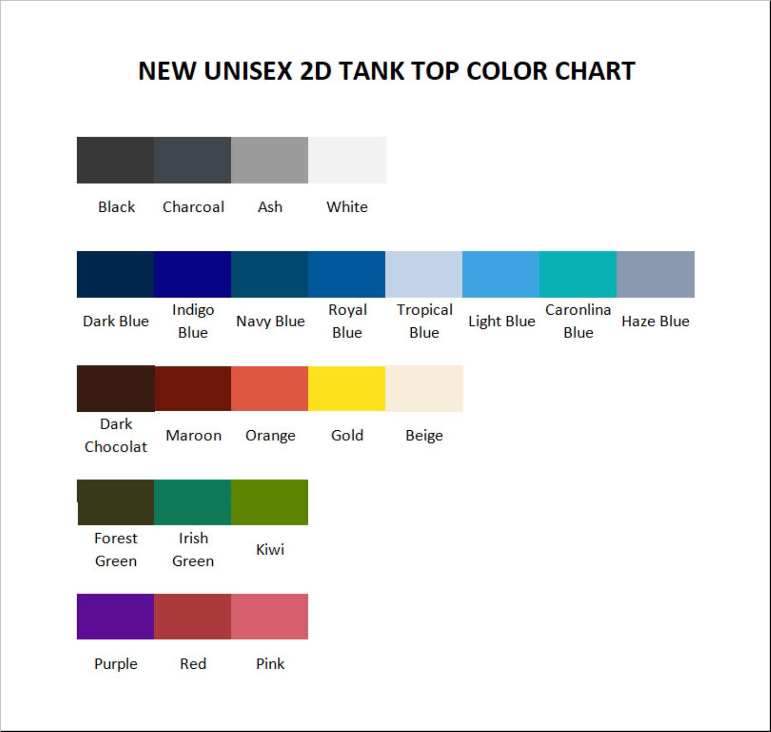 tank top color chart - Risk Of Rain Merch